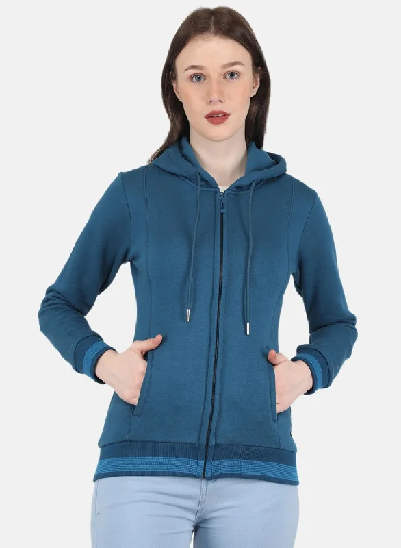 Women Blue Solid SweatshirtShop Smart, Save Big!