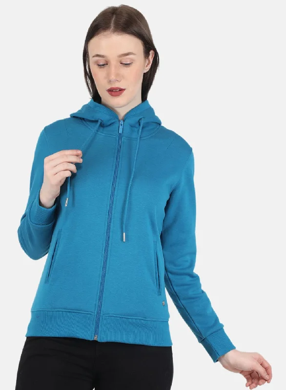 Women Blue Solid SweatshirtStock Up and Save!