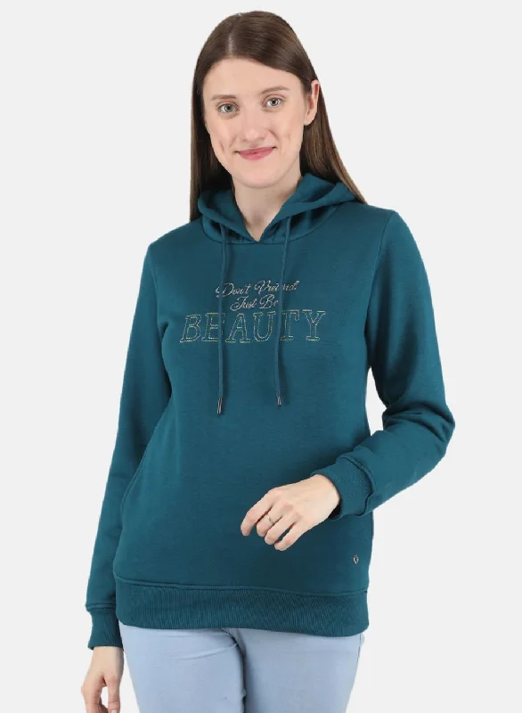 Women Green Embroidered SweatshirtBiggest Sale of the Season!