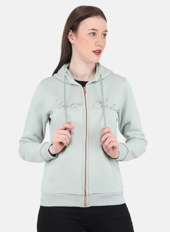 Women Green Embroidered SweatshirtShop Early, Save Big!
