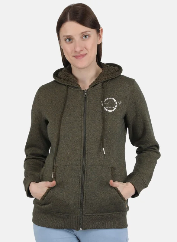Women Green Jaquard SweatshirtThe Best Sale of the Year!