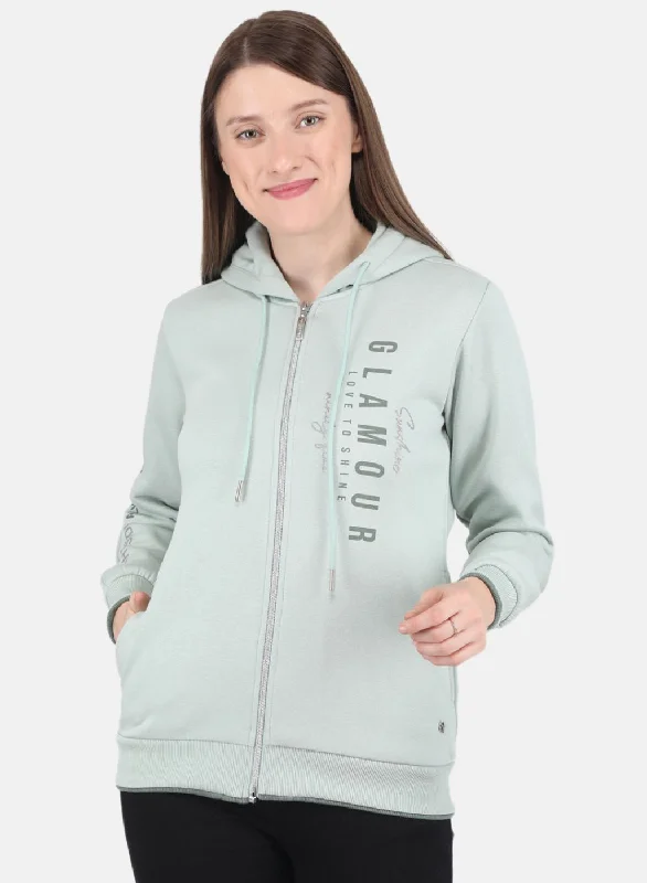 Women Green Printed SweatshirtLowest Prices Guaranteed!