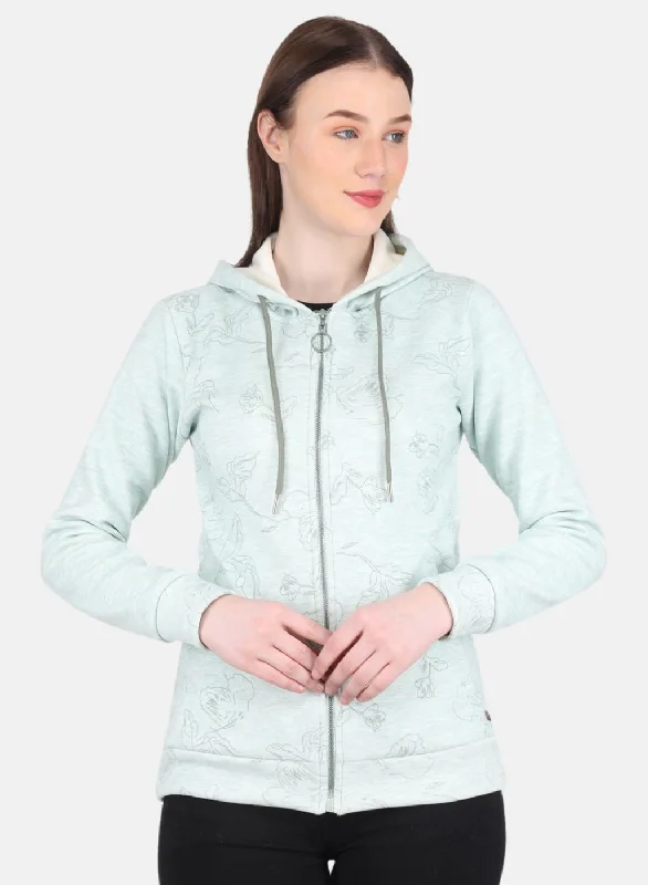 Women Green Printed SweatshirtMassive Price Cuts!
