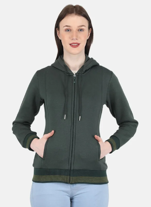 Women Green Solid SweatshirtScore Huge Discounts Today!