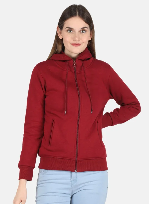 Women Maroon Solid SweatshirtScore Big Savings Today!