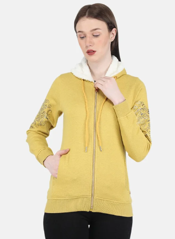 Women Mustard Printed SweatshirtShop Smart, Save Big!
