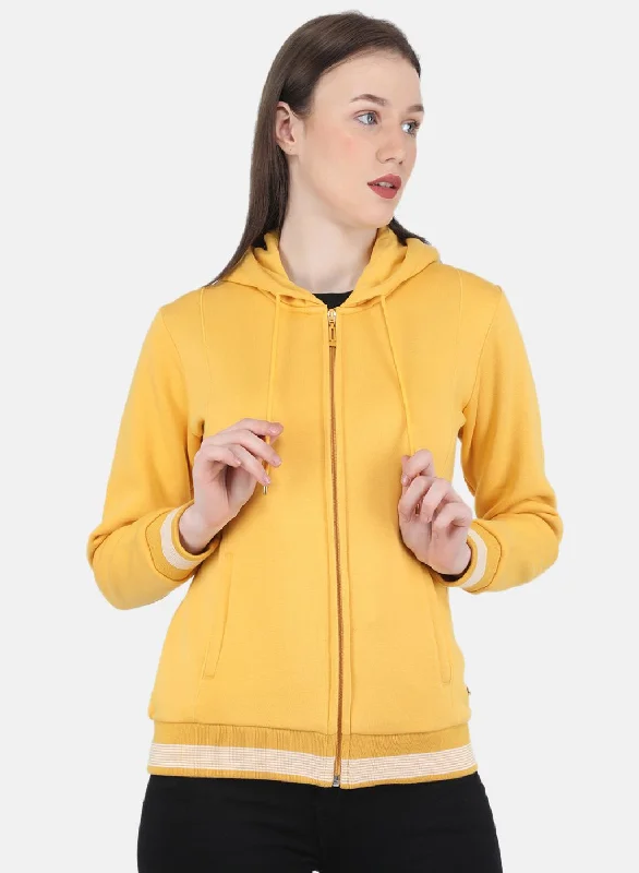 Women Mustard Solid SweatshirtHuge Savings – Act Now!