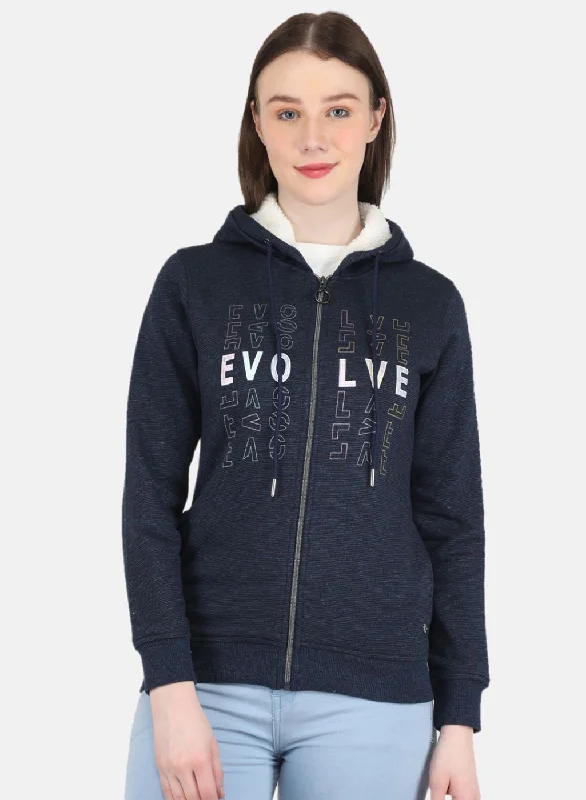 Women NAvy Blue Printed SweatshirtYour Discount is Waiting!