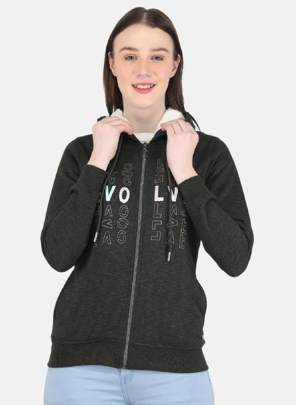 Women Olive Printed SweatshirtOne Day Only – Huge Savings!