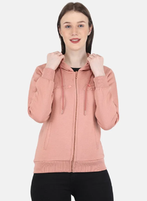 Women Peach Embroidered SweatshirtSale Alert – Get Ready to Shop!