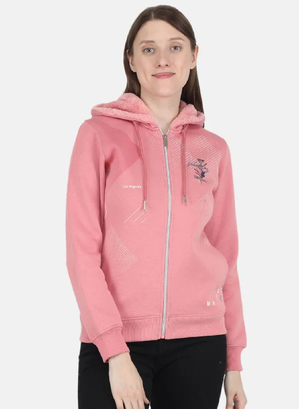 Women Pink Printed SweatshirtEverything Must Go!
