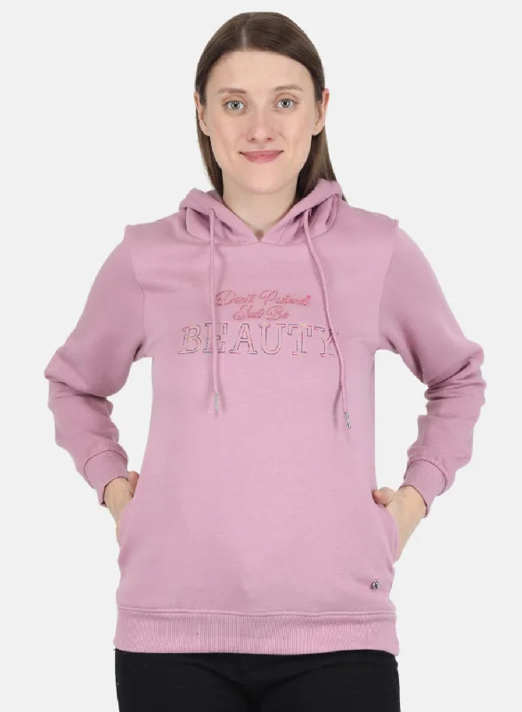 Women Purple Embroidered SweatshirtExclusive Deals Just for You!