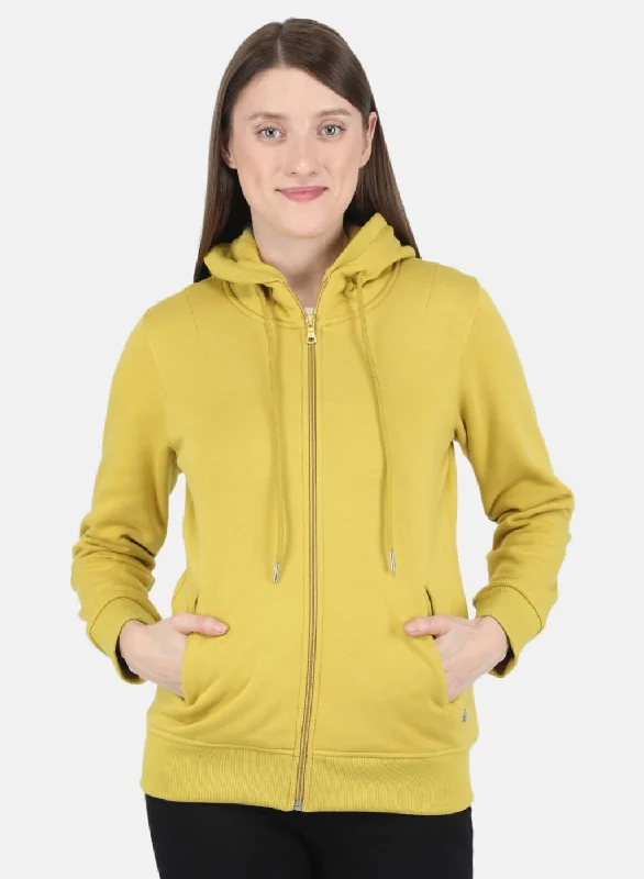 Women Yellow Solid SweatshirtCrazy Discounts Inside!