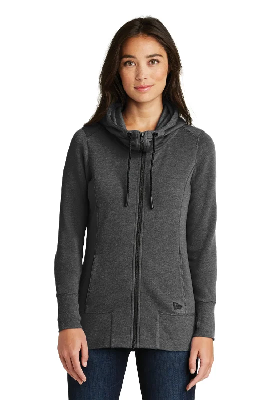 New Era Womens Fleece Full Zip Hooded Sweatshirt Hoodie - Heather BlackYour Chance to Save is Now!