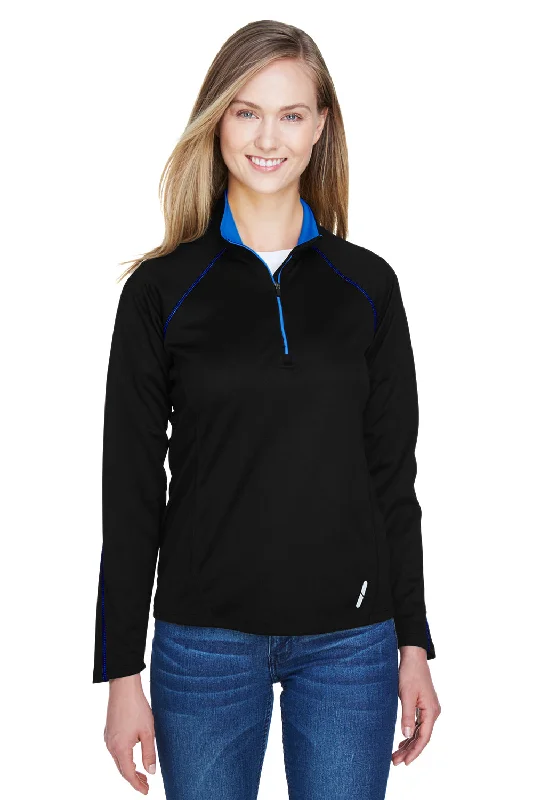 North End Womens Radar Performance Moisture Wicking 1/4 Zip Sweatshirt - Black/True Royal BlueFind the Best Deals Here! North End Womens Radar Performance Moisture Wicking 1/4 Zip Sweatshirt - Black/True Royal BlueFind the Best Deals Here!