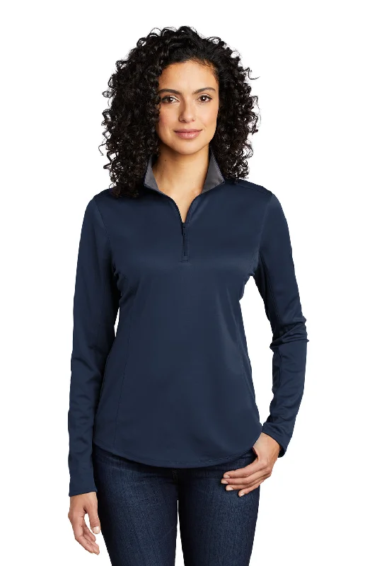 Port Authority Womens Silk Touch Performance Moisture Wicking 1/4 Zip Sweatshirt - Navy Blue/Steel GreyExclusive Savings This Week! Port Authority Womens Silk Touch Performance Moisture Wicking 1/4 Zip Sweatshirt - Navy Blue/Steel GreyExclusive Savings This Week!