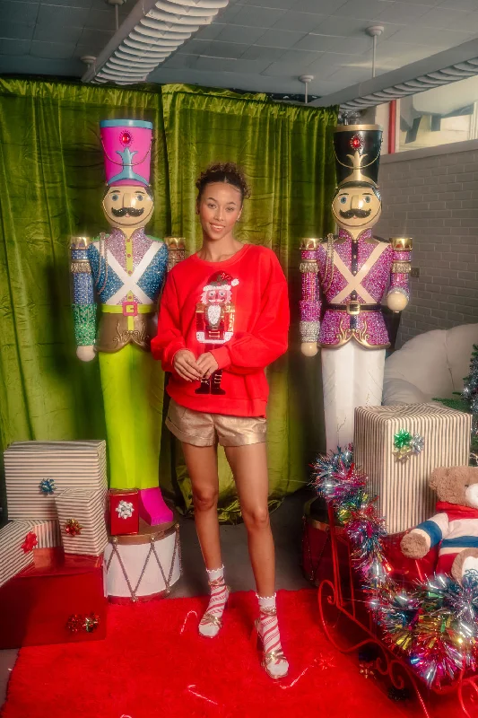 Red Metallic Santa Nutcracker SweatshirtToday’s Deals, Tomorrow’s Regrets!