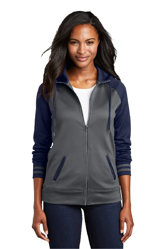 Sport-Tek Womens Sport-Wick Moisture Wicking Fleece Hooded Sweatshirt Hoodie - Dark Smoke Grey/Navy BlueSteals and Deals Await! Sport-Tek Womens Sport-Wick Moisture Wicking Fleece Hooded Sweatshirt Hoodie - Dark Smoke Grey/Navy BlueSteals and Deals Await!