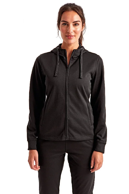 TriDri Womens Moisture Wicking Full Zip Hooded Sweatshirt Hoodie - BlackHurry! While Supplies Last!