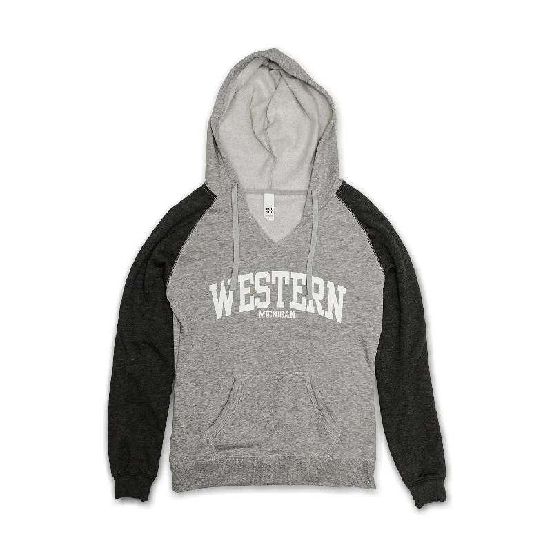Ladies' Western Michigan Collegiate Raglan HoodieLimited Stock Available!