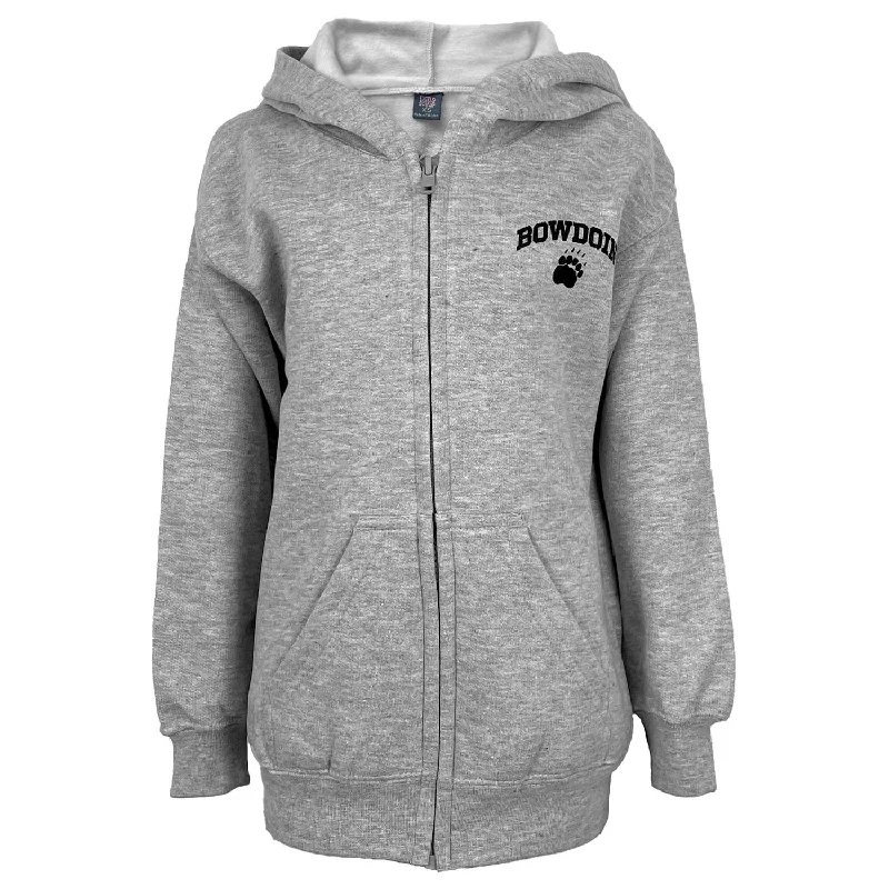 Youth Full-Zip Hoodie with Bowdoin & Paw from MV SportLimited-Time Price Drop!