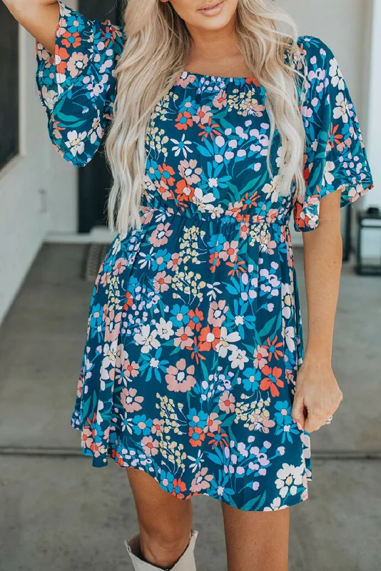 Floral Ruffle Short Sleeve DressTime to Snag a Bargain!