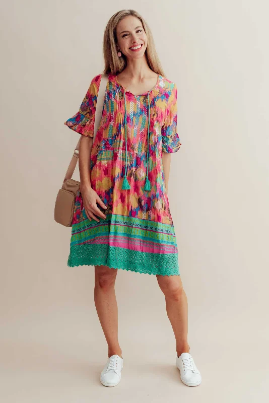 Cayman Pink Mosaic Cotton Tunic DressAct Fast – Limited Time Savings!