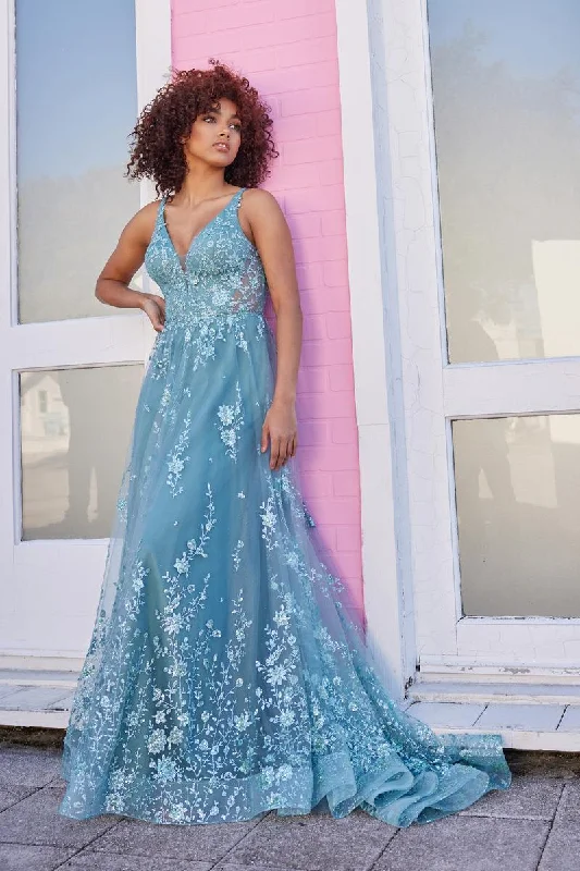 Ellie Wilde A-Line Plunging V-Neck Prom Dress EW35105Find Your Perfect Deal Today!
