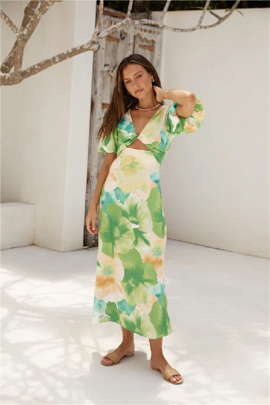 Jungle Adventure Maxi Dress GreenCrazy Discounts Inside!
