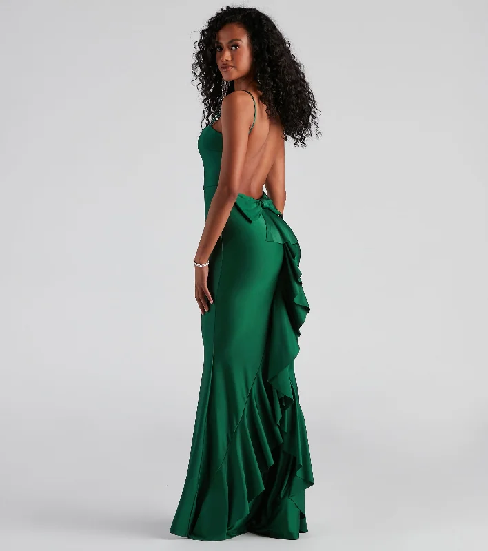 Meadow Formal Open Back Ruffled DressLowest Prices Guaranteed!