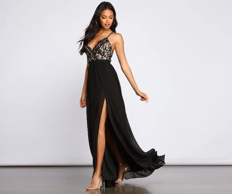 Sapphire Formal Scalloped Lace DressHuge Savings – Act Now!