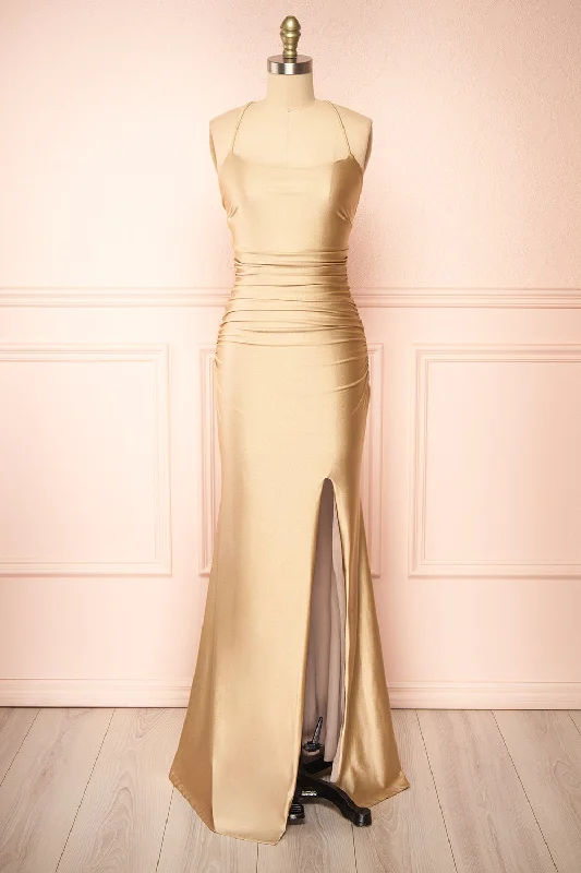 Sonia Champagne | Mermaid Maxi Dress w/ SlitExclusive Deals Just for You!