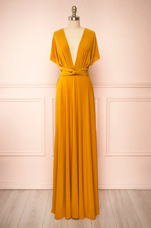 Violaine Mustard | Convertible Maxi DressShop More, Spend Less!