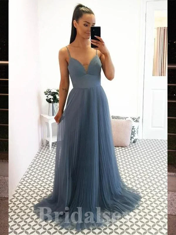 A-line Unique Spaghetti Straps New Modest Elegant Long Women Evening Prom Dresses PD810Amazing Prices You Can’t Resist!