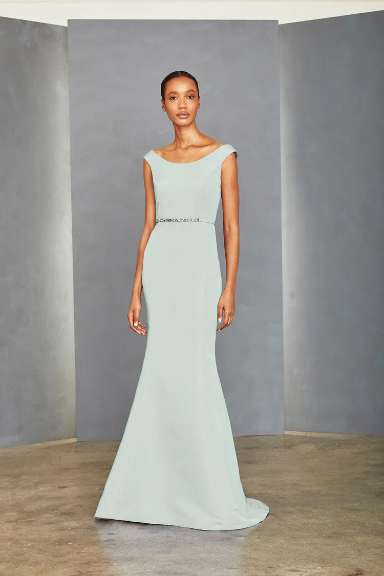 Amsale Little White Dress P351A Bateau Neck GownThe Best Deals Won’t Wait!