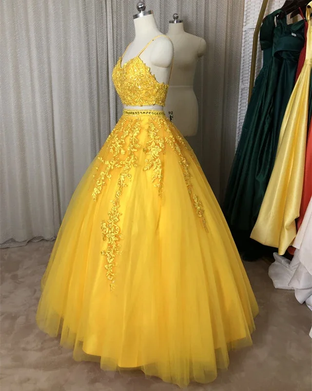 Beautiful Yellow Tulle Sweet 16 Dresses, Ball Gown 2 Pieces Evening Dress, Formal Dress prom dress evening dress cg22266The Best Sale of the Year! Beautiful Yellow Tulle Sweet 16 Dresses, Ball Gown 2 Pieces Evening Dress, Formal Dress prom dress evening dress cg22266The Best Sale of the Year!