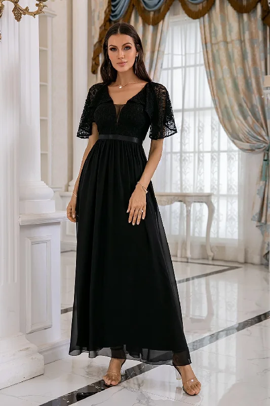 Black Lace Backless Mother DressPrice Drop Alert!