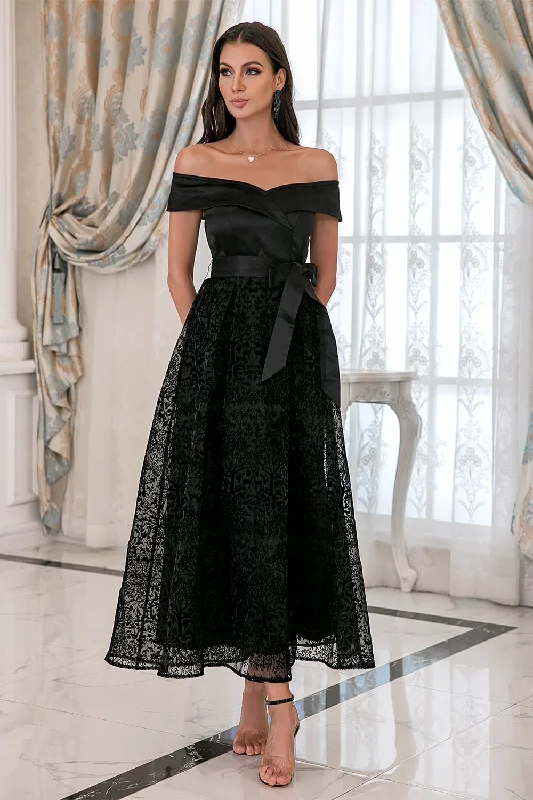 Black Off Shoulder Lace Prom DressShop More, Spend Less!