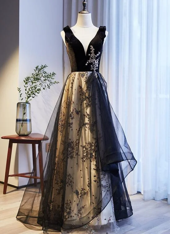 Black V-Neckline Velvet And Tulle New Style Prom Dress, Black Party Dress Evening Dresss cg22378Hot Deals You Can’t Resist! Black V-Neckline Velvet And Tulle New Style Prom Dress, Black Party Dress Evening Dresss cg22378Hot Deals You Can’t Resist!