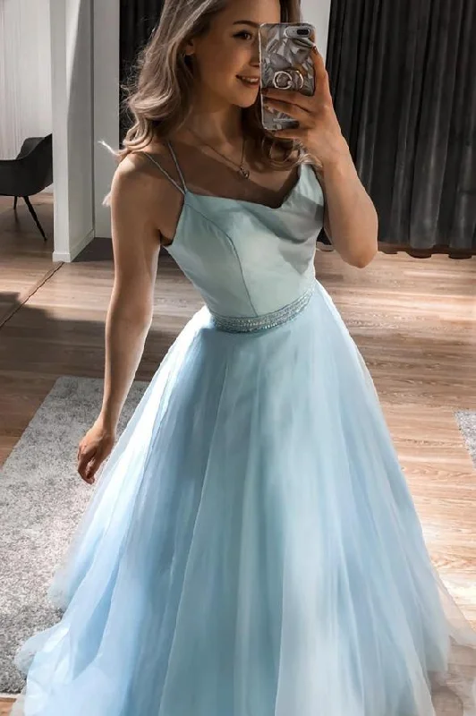 Blue tulle satin long A line prom dress evening dress cg22318Enjoy Huge Discounts Now! Blue tulle satin long A line prom dress evening dress cg22318Enjoy Huge Discounts Now!
