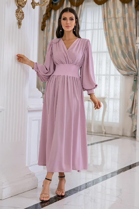 Blush Long Sleeves V Neck Mother DressUnmissable Offers Await!