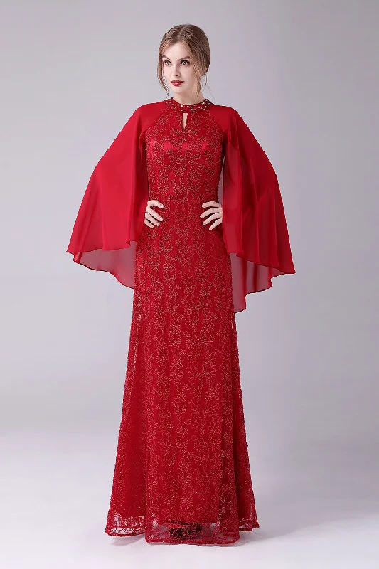 Burgundy A-Line Floor-Length Mother of the Bride Dress With AppliquesHurry! While Supplies Last! Burgundy A-Line Floor-Length Mother of the Bride Dress With AppliquesHurry! While Supplies Last!