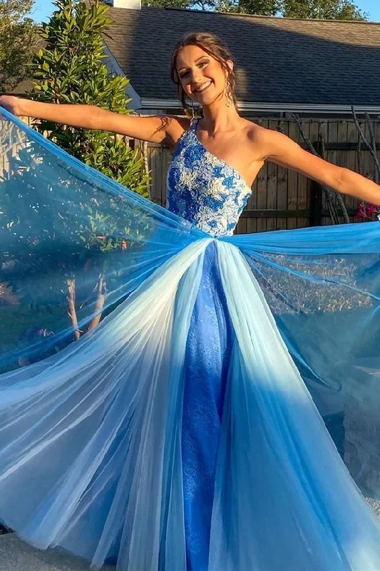 Gorgeous Floral Blue Prom Dress    cg22233Shop Before It’s Gone!