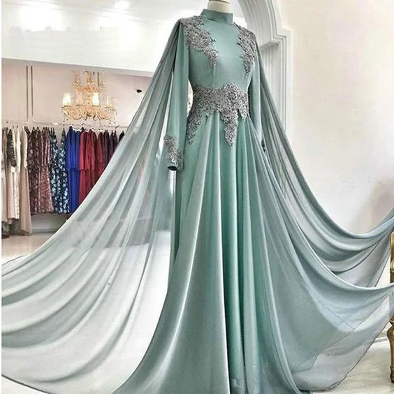 Green Tulle Sweep Train High Neck Long Arabic Prom Dress, Evening Dress With Sleeves cg22282The Sale You’ve Been Waiting For! Green Tulle Sweep Train High Neck Long Arabic Prom Dress, Evening Dress With Sleeves cg22282The Sale You’ve Been Waiting For!