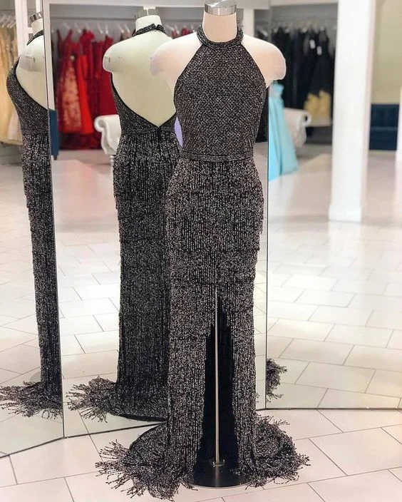 Halter Neck Prom Dress, Front Slit Prom Dress    cg22323Shop Today, Save Tomorrow!