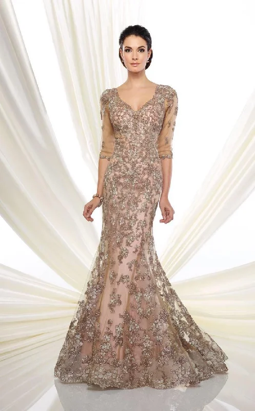 Ivonne D by Mon Cheri - Quarter Sleeve Lace Tulle Gown 216D52One Day Only – Huge Savings! Ivonne D by Mon Cheri - Quarter Sleeve Lace Tulle Gown 216D52One Day Only – Huge Savings!