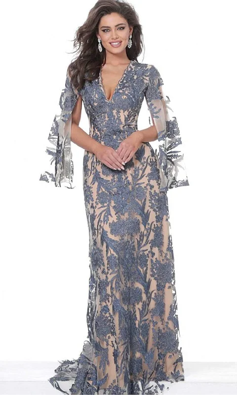 Jovani - 00752 Cape Sleeve Novelty Lace Sheath GownIncredible Savings Inside!
