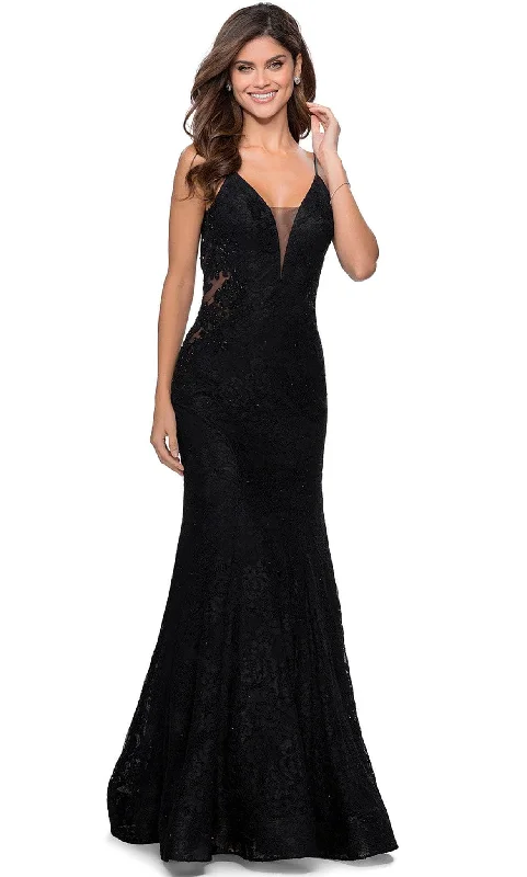 La Femme - 28355 Plunging V-Neck Trumpet GownToday Only – Don’t Miss It!