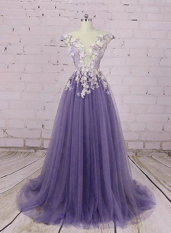 Light Purple Tulle Floral Long A-Line Prom Dress Wedding Party Dress, Lace Flowers Party Dress cg22375Limited-Time Price Drop! Light Purple Tulle Floral Long A-Line Prom Dress Wedding Party Dress, Lace Flowers Party Dress cg22375Limited-Time Price Drop!