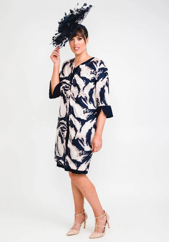 Lizabella Metallic Print Jacket, Navy & Rose GoldYour Chance to Save is Now!